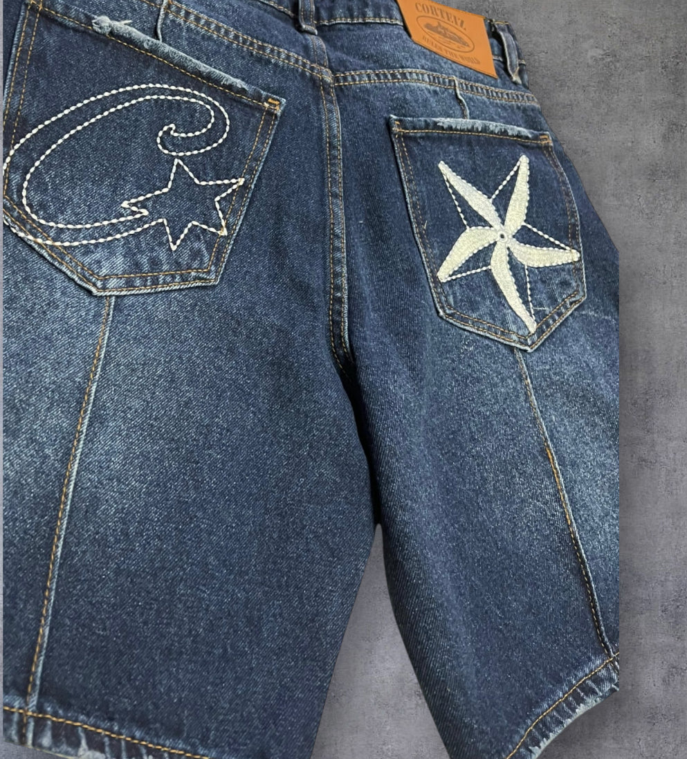 Corteiz denim shorts